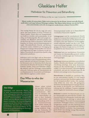 Vorschauseite 1: Glasklare Helfer Heilwässer für Prävention und Behandlung