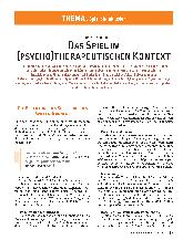 Vorschauseite 1: Das Spiel im (psycho)therapeutischen Kontext