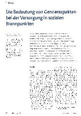 Vorschauseite 1: Die Bedeutung von Genderaspekten bei der Versorgung in sozialen Brennpunkten