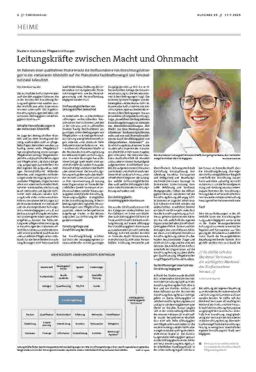 Vorschauseite 1: Leitungskräfte zwischen Macht und Ohnmacht