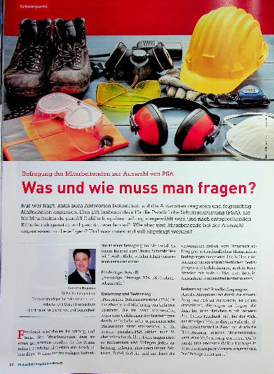 Vorschauseite 1: Befragung der Mitarbeitenden zur Auswahl von PSA Was und wie muss man fragen?