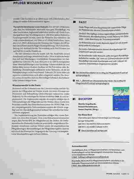 Vorschauseite 4: Was hilft bei oraler Mukositis bei einer Chemotherapie?