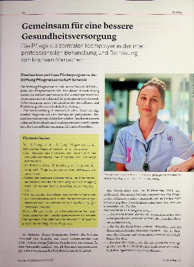 Vorschauseite 1: Gemeinsam für eine bessere Gesundheitsversorgung