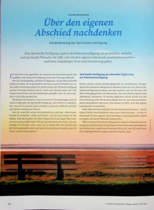 Vorschauseite 1: Über den eigenen Abschied nachdenken Die Bedeutung der Spirituellen Verfügung