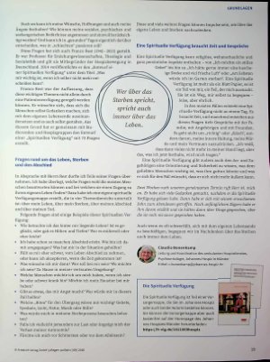 Vorschauseite 2: Über den eigenen Abschied nachdenken Die Bedeutung der Spirituellen Verfügung