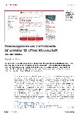 Vorschauseite 1: Forschungsdaten und institutionelle Infrastruktur für offene Wissenschaft