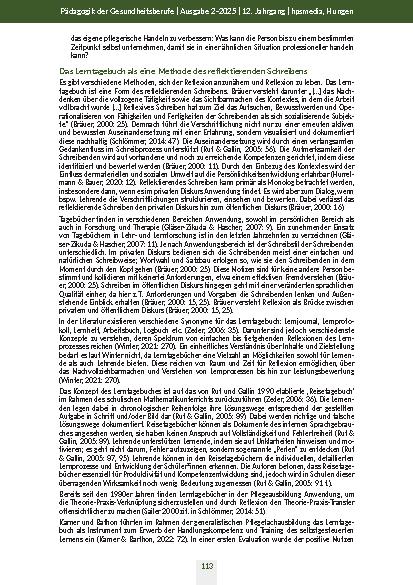 Vorschauseite 5: Anbahnung der Reflexionskompetenz in der Pflegeausbildung mittels reflektierenden Schreibens – am Beispiel des Lerntagebuches