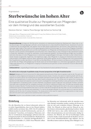 Vorschauseite 1: Sterbewünsche im hohen Alter