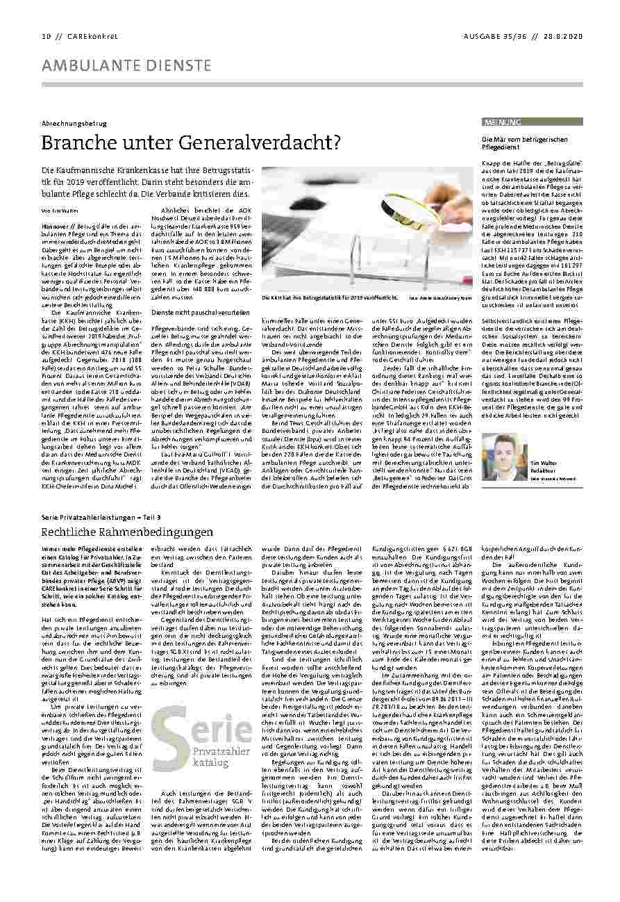 Vorschauseite 1: Abrechnungsbetrug: Branche unter Generalverdacht?