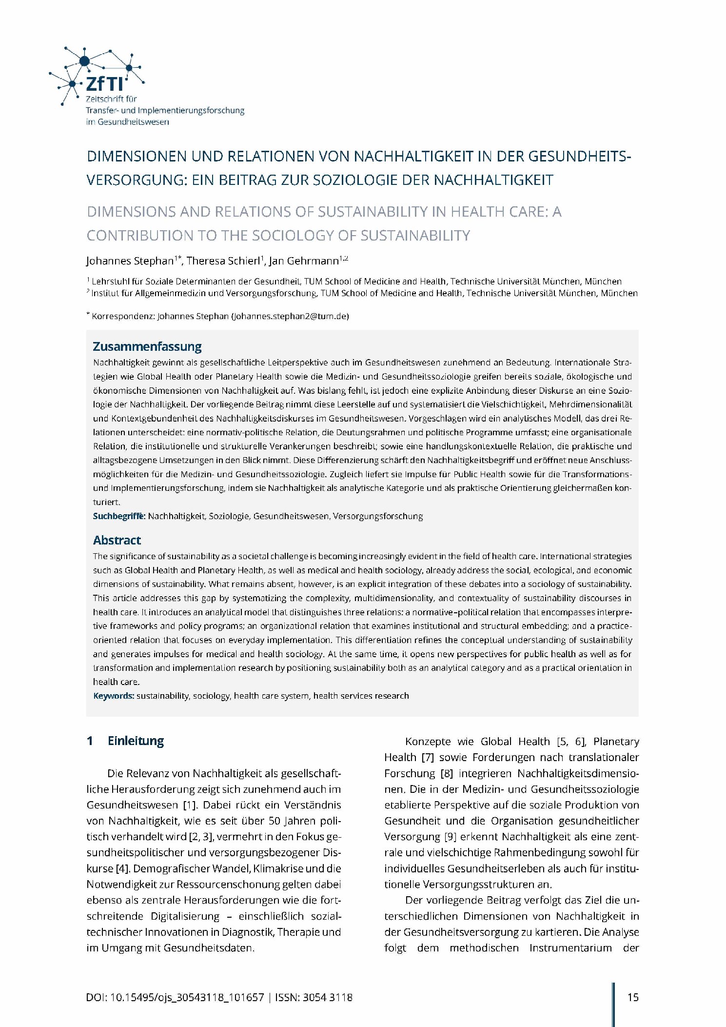 Vorschauseite 1: Dimensionen und Relationen von Nachhaltigkeit in der Gesundheitsversorgung: Ein Beitrag zur Soziologie der Nachhaltigkeit