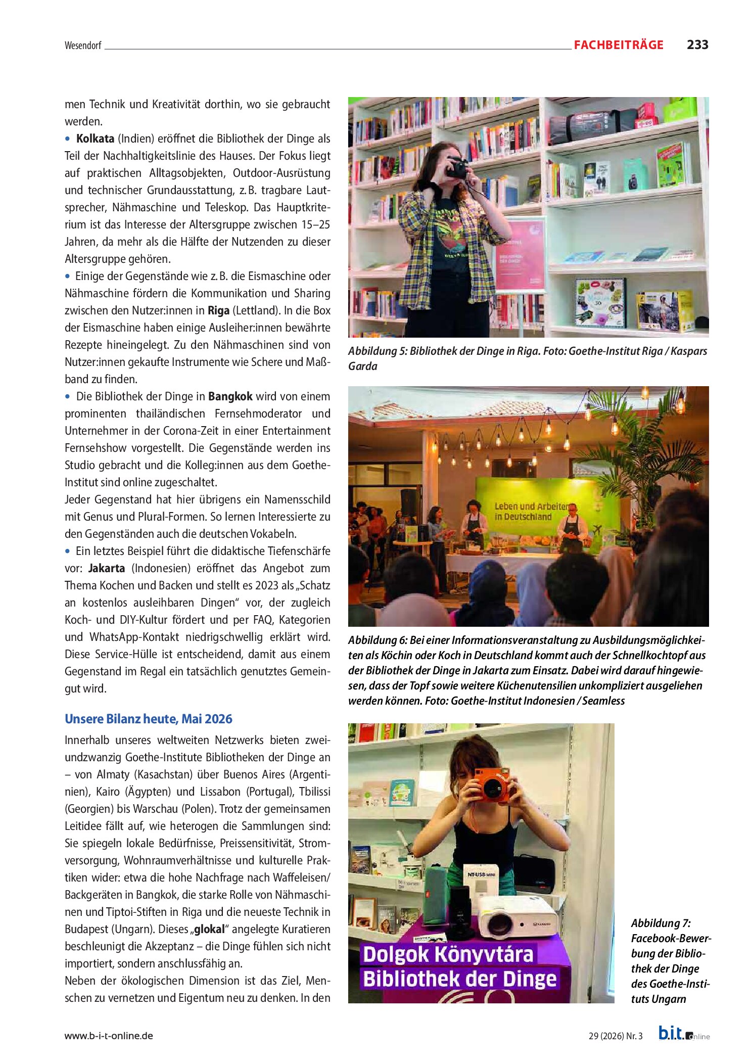Vorschauseite 4: Bibliotheken der Dinge im Goethe-Institut – Zehn Jahre geteilte Praxis (2016–2026)