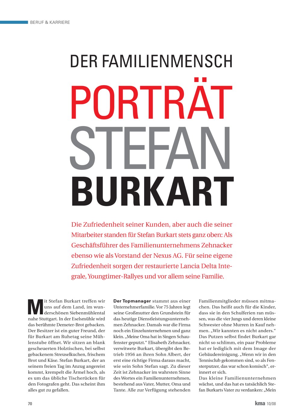Vorschauseite 1: Porträt Stefan Burkhart
