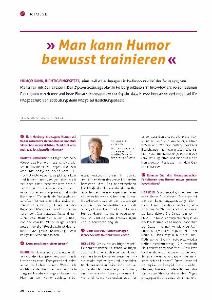 Vorschauseite 1: »Man kann Humor bewusst trainieren.«