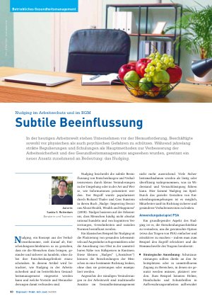 Vorschauseite 1: Nudging im Arbeitsschutz und im BGM Subtile Beeinflussung
