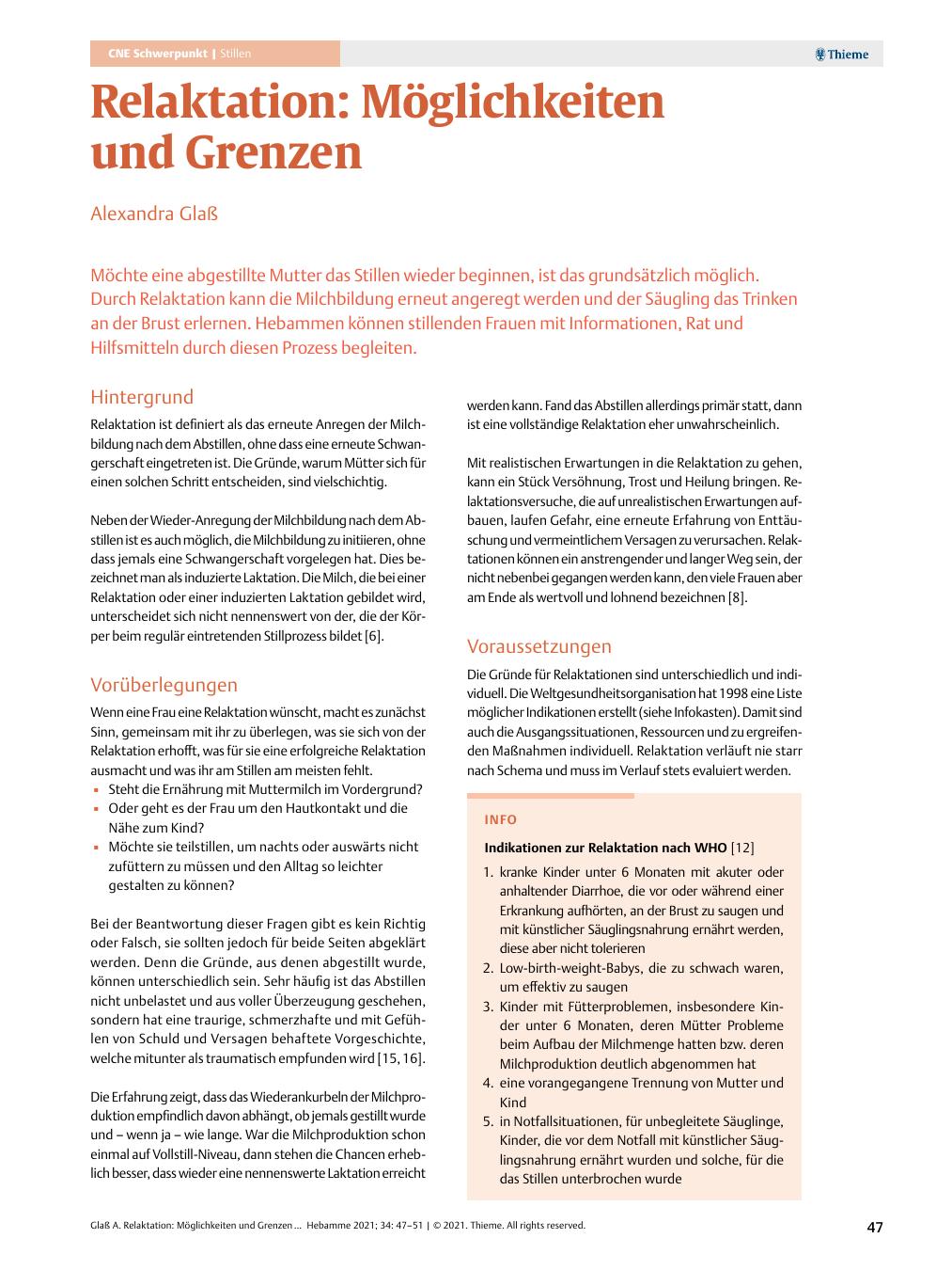 Vorschauseite 1: Relaktation: Möglichkeiten und Grenzen