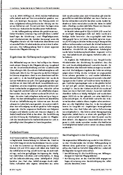 Vorschauseite 6: Strukturierte Fallbesprechung bei Schlafproblemen von Pflegeheimbewohner_innen mit kognitiven Einschränkungen