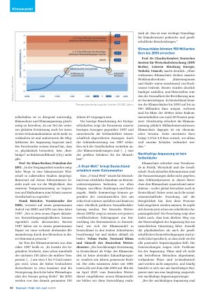 Vorschauseite 2: Klimaforschende wenden sich an die deutsche Politik Drei-Grad-Grenze könnte schon um 2050 erreicht werden; Klimaanpassung beschleunigen.