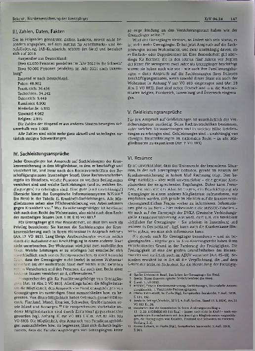 Vorschauseite 2: Die Krankenversicherung der Grenzgänger im Europäischen Kontext