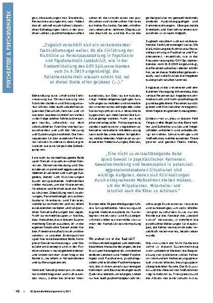 Vorschauseite 2: Patientensicherheit in Psychiatrie und Psychotherapie Besonderheiten und spezielle Herausforderungen