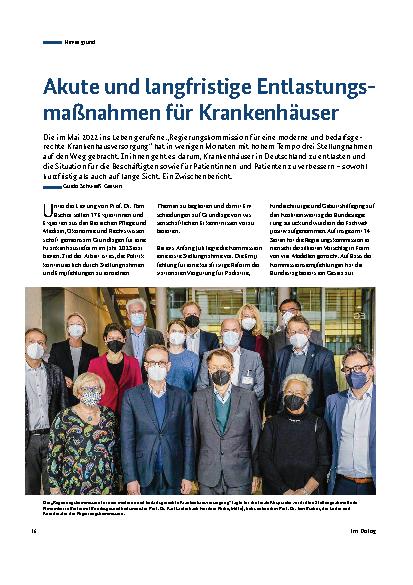 Vorschauseite 1: Akute und langfristige Entlastungsmaßnahmen für Krankenhäuser