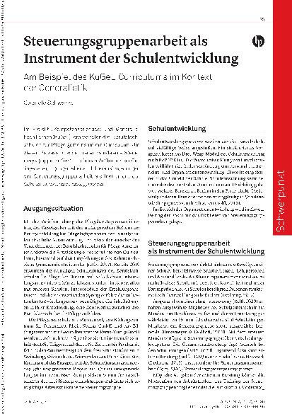 Vorschauseite 1: Steuerungsgruppenarbeit als Instrument der Schulentwicklung am Beispiel des KuGeL-Curriculums im Kontext der Generalistik