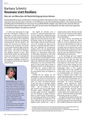 Vorschauseite 1: Resonanz statt Resilienz Was wir von Menschen mit Beeinträchtigung lernen können