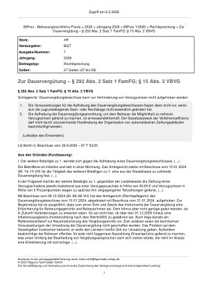 Vorschauseite 1: Zur Dauervergütung