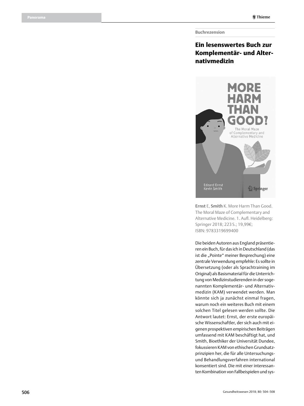 Vorschauseite 1: Ein lesenswertes Buch zur Komplementärund Alternativmedizin