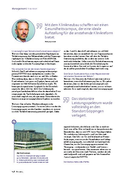 Vorschauseite 1: Mit dem Klinikneubau schaffen wir einen Gesundheitscampus, der eine ideale Aufstellung für die anstehende Klinikreform bietet.