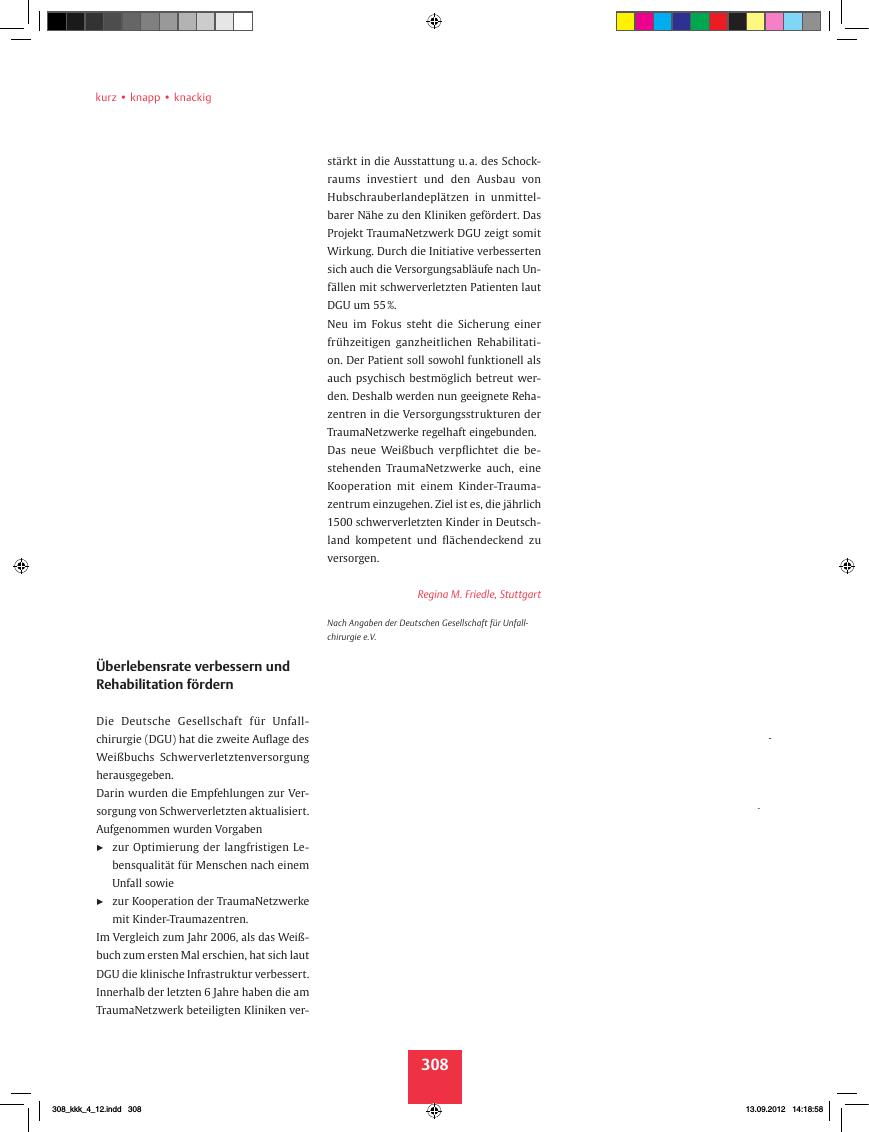 Vorschauseite 1: Überlebensrate verbessern und Rehabilitation fördern
