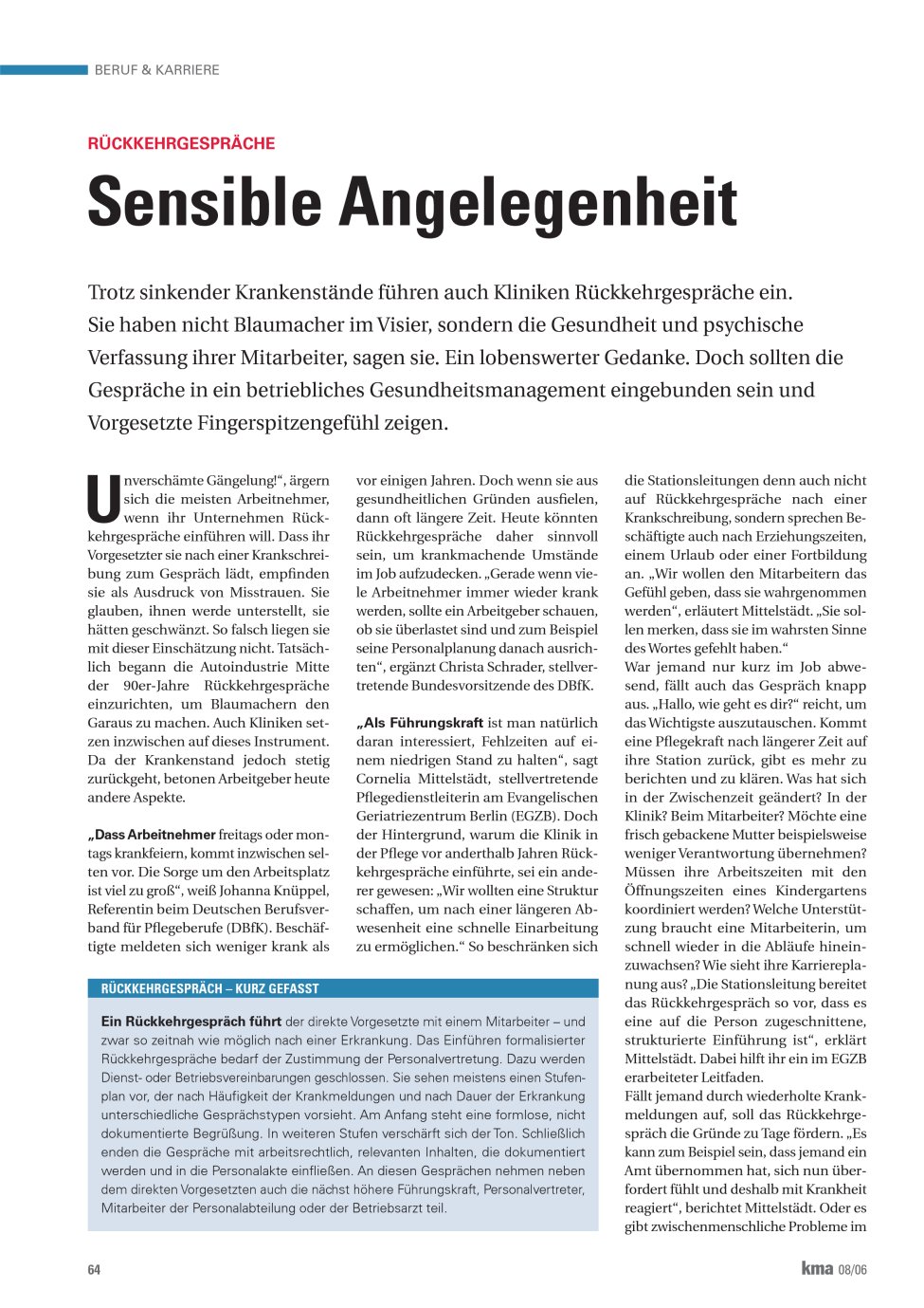 Vorschauseite 1: Sensible Angelegenheit