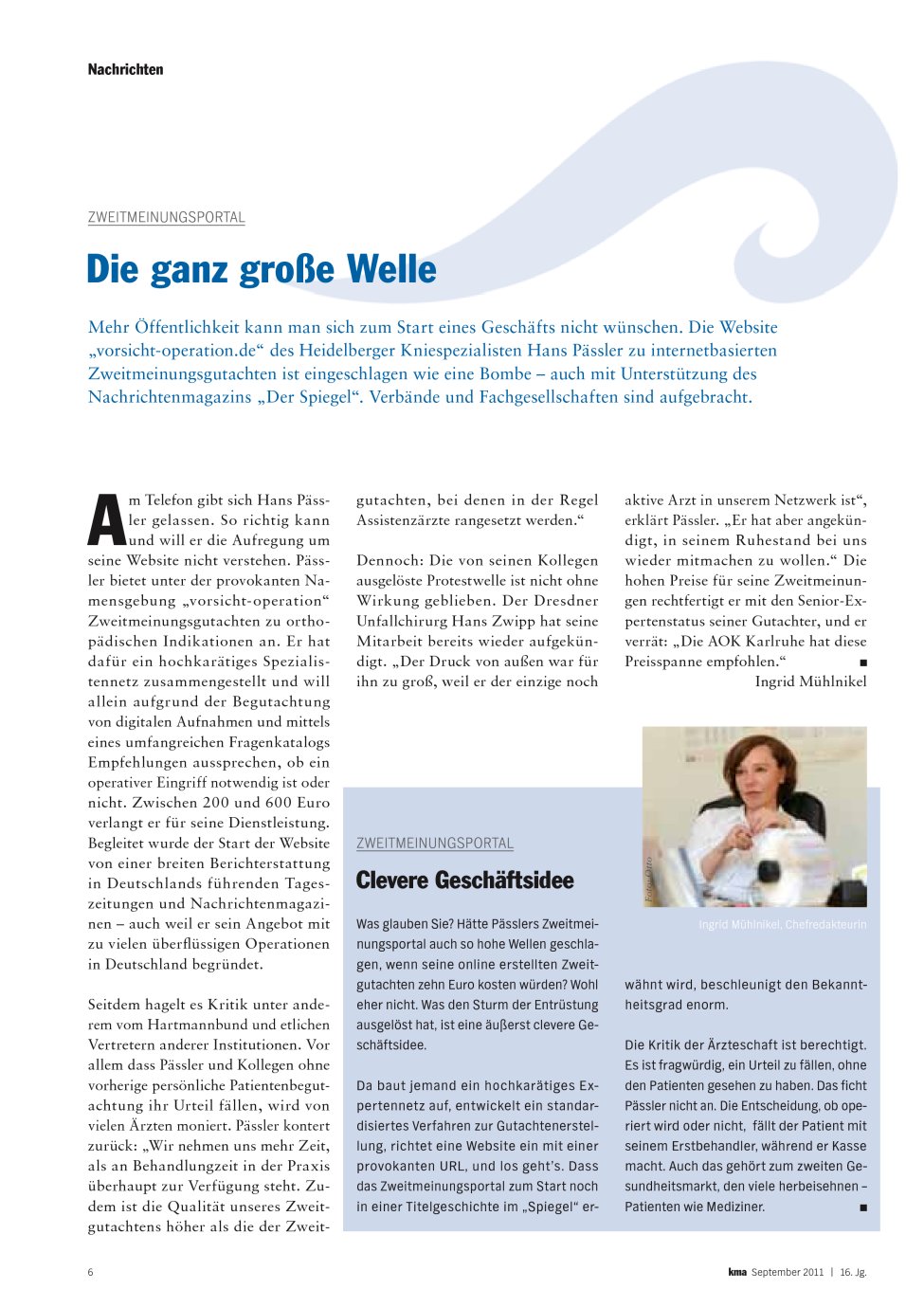 Vorschauseite 1: Die ganz große Welle