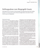 Vorschauseite 1: Stellungnahme zum Bürgergeld-Gesetz