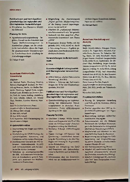 Vorschauseite 3: Berichte der ADKA-Ausschüsse