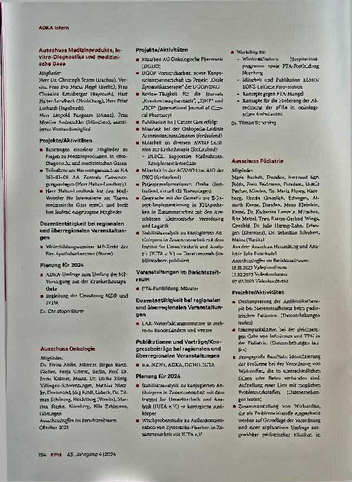 Vorschauseite 6: Berichte der ADKA-Ausschüsse
