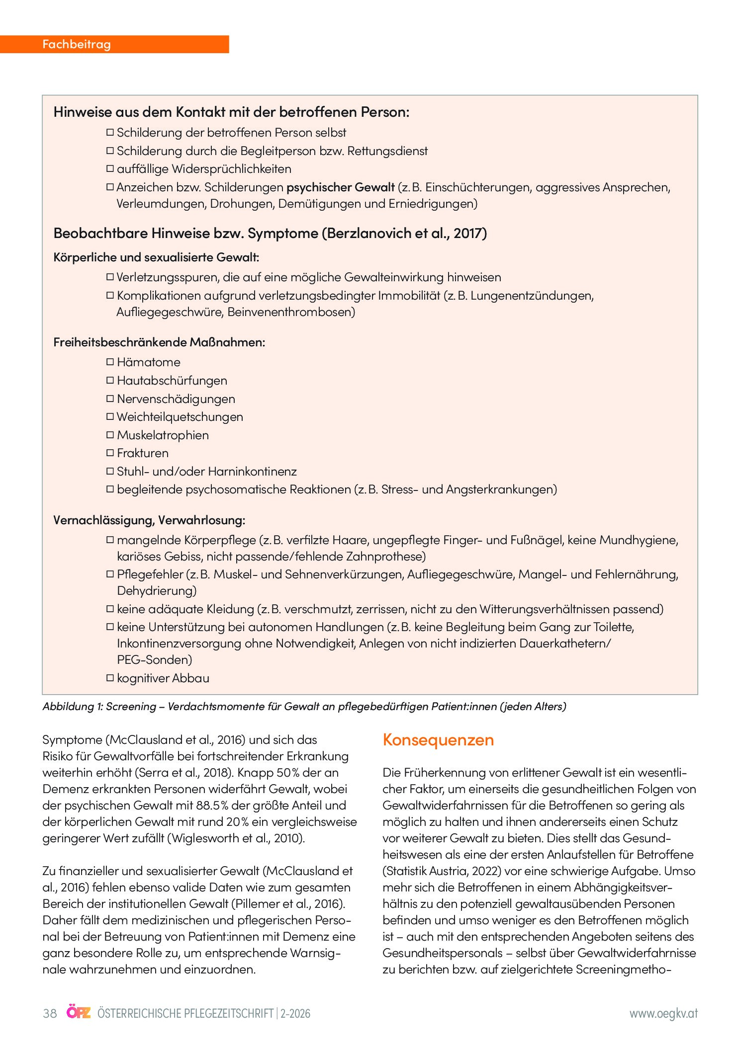Vorschauseite 3: Gewalt gegen pflegebedürftige Menschen ist in Notfallaufnahmen oftmals nur sehr schwer zu erkennen – Entwicklung eines entsprechenden Screening-Tools