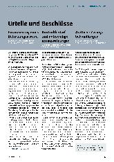 Vorschauseite 1: Urteile und Beschlüsse