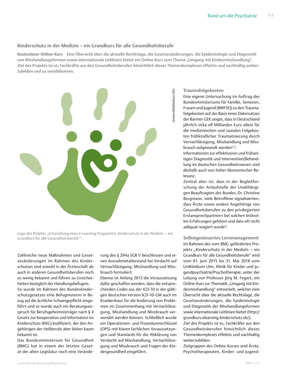 Vorschauseite 1: Kinderschutz in der Medizin ? ein Grundkurs für alle Gesundheitsberufe