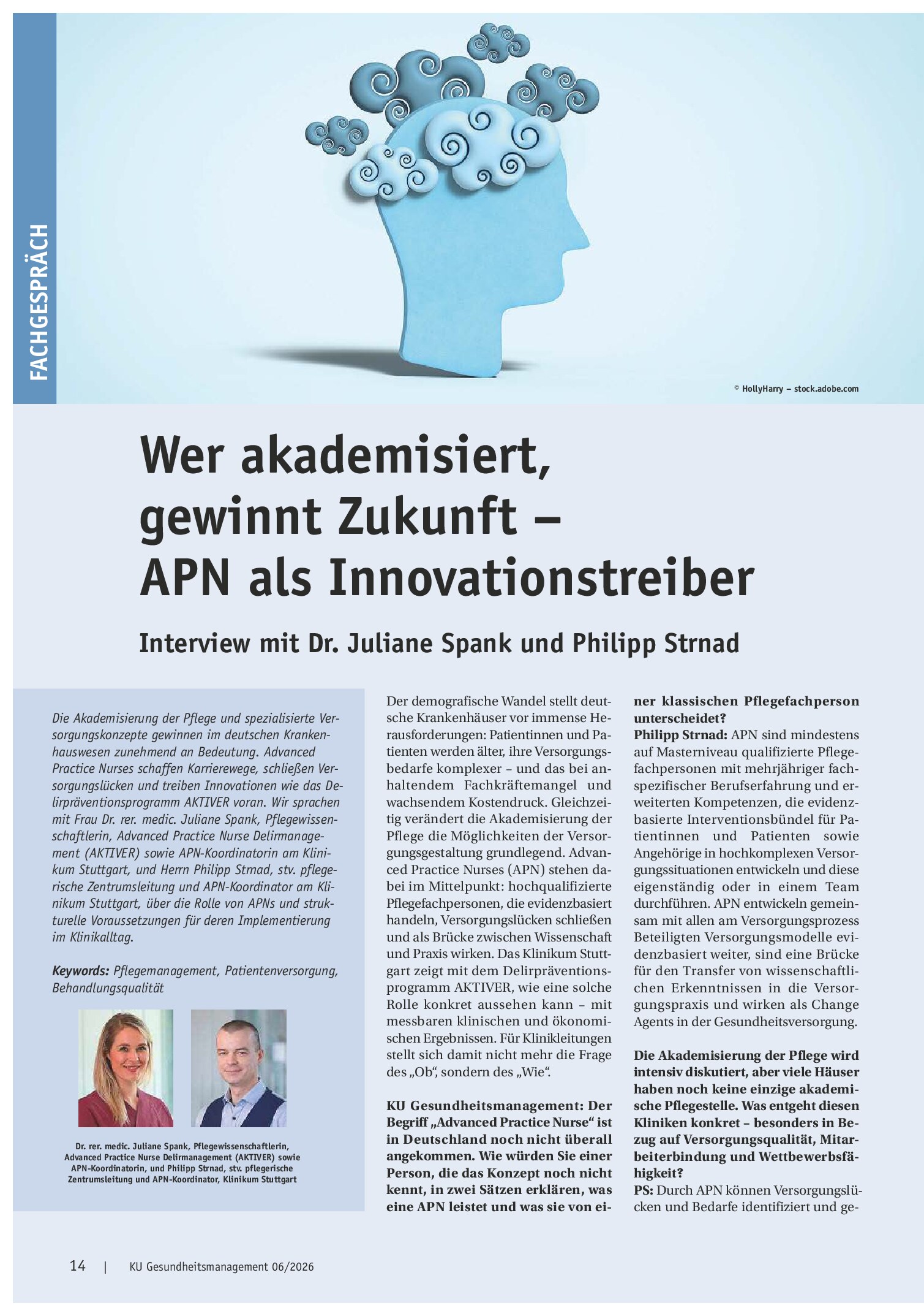 Vorschauseite 1: Wer akademisiert, gewinnt Zukunft – APN als Innovationstreiber