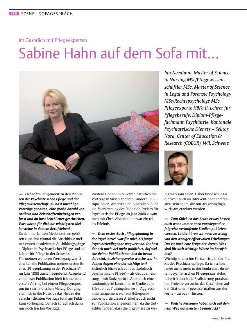 Vorschauseite 1: Sabine Hahn auf dem Sofa mit?