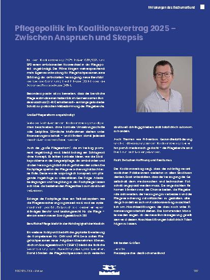Vorschauseite 1: Pflegepolitik im Koalitionsvertrag 2025 – Zwischen Anspruch und Skepsis