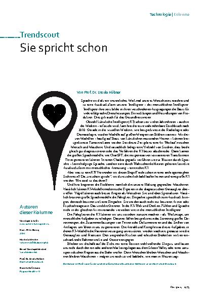 Vorschauseite 1: Trendscout Sie spricht schon