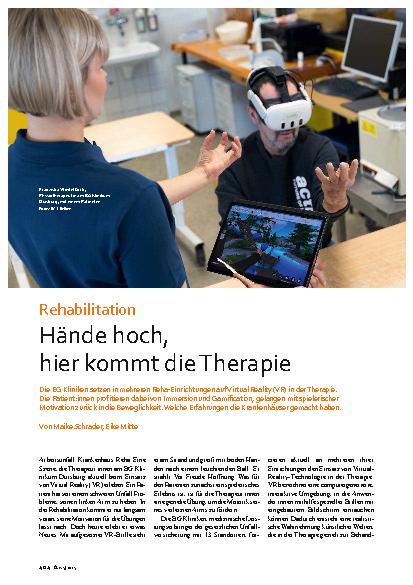 Vorschauseite 1: Rehabilitation Hände hoch, hier kommt die Therapie