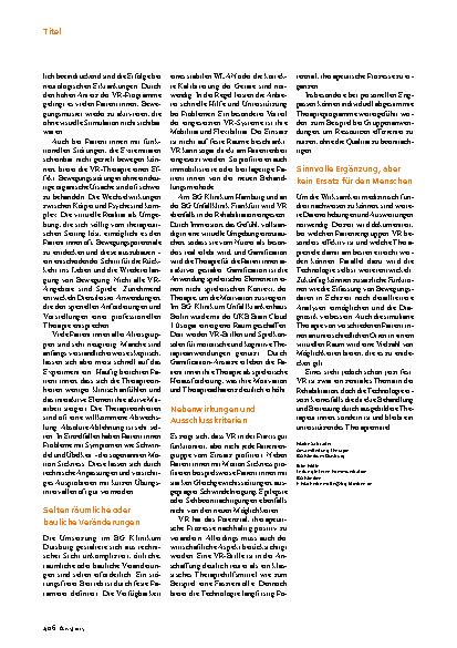 Vorschauseite 3: Rehabilitation Hände hoch, hier kommt die Therapie
