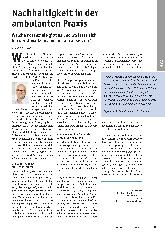 Vorschauseite 1: Nachhaltigkeit in der ambulanten Praxis: Welche Potenziale gibt es und wo lässt sich bei der Umsetzung am besten ansetzen?