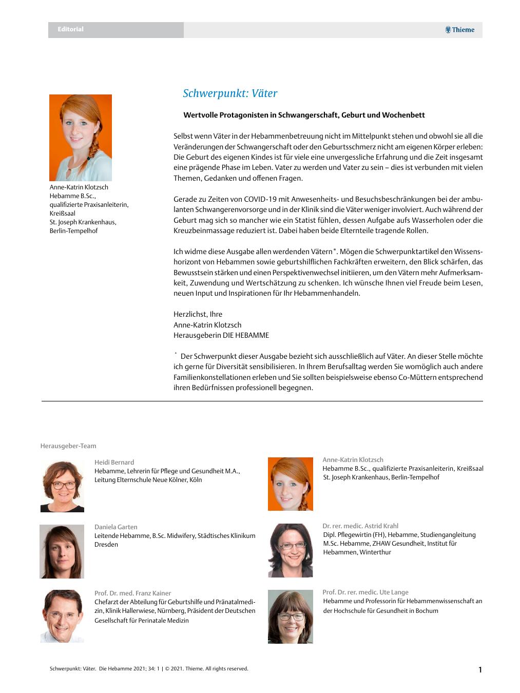 Vorschauseite 1: Schwerpunkt: Väter