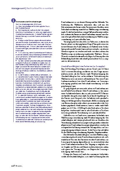 Vorschauseite 3: Wahlleistungsvereinbarung Zulässige Liquidation – Grenzen der Stellvertretung