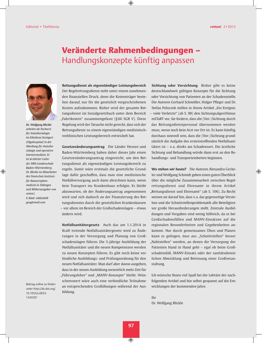 Vorschauseite 1: Veränderte Rahmenbedingungen ? Handlungskonzepte künftig anpassen