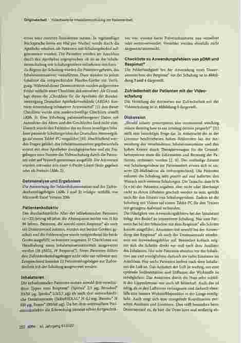 Vorschauseite 3: Videobasierte Inhalationsschulung am Patientenbett - Qualitätssicherung und Akzeptanz