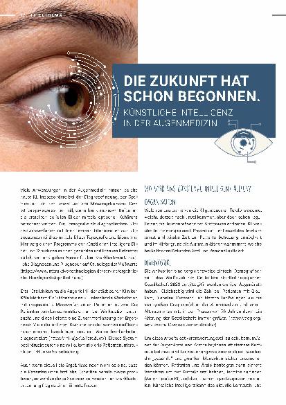 Vorschauseite 1: Die ZUkunft hat schon begonnen. Künstliche intelligenz in der Augenmedizin